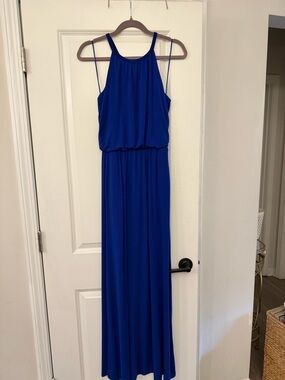 C&C California Royal Blue Halter-Style Maxi Dress